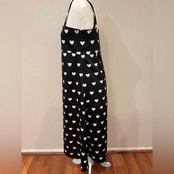 Empire Waist Dress with White Heart Pattern - Picture 3 of 7